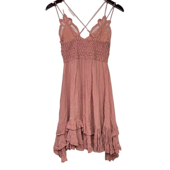 NEW Free People Women's Size Extra Small Pink Rose Adella Slip Dress - Picture 5 of 5